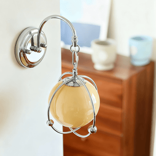 Orb Cage Semi Wall Lamp-Neutral Decor