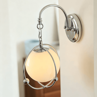 Orb Cage Semi Wall Lamp-Neutral Decor