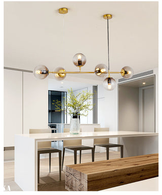 Lustra Suspension Orb Laiton Verre Pour Salon