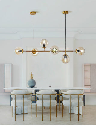 Lustra Suspension Orb Laiton Verre Pour Salon