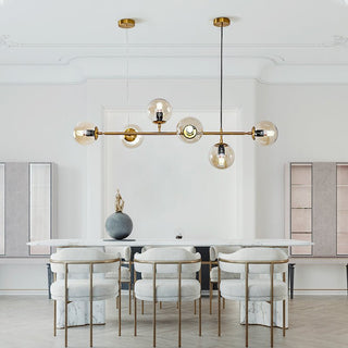 Lustra Suspension Orb Laiton Verre Pour Salon