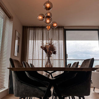 Lustra Suspension Orb Laiton Verre Pour Salon