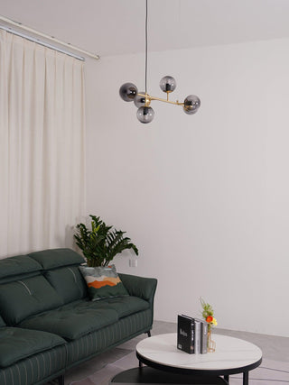 Lustra Suspension Orb Laiton Verre Pour Salon