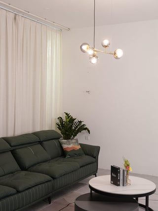 Lustra Suspension Orb Laiton Verre Pour Salon