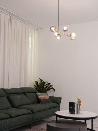 Lustra Suspension Orb Laiton Verre Pour Salon