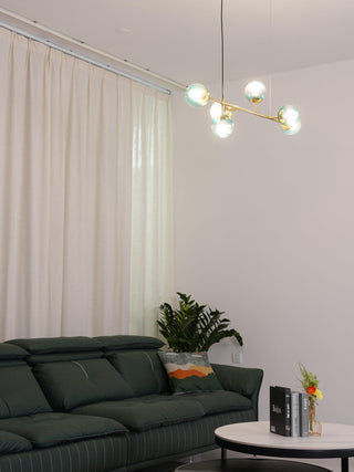 Lustra Suspension Orb Laiton Verre Pour Salon