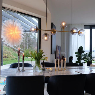 Lustra Suspension Orb Laiton Verre Pour Salon