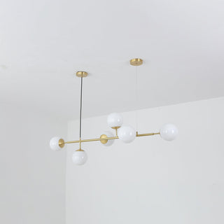 Lustra Suspension Orb Laiton Verre Pour Salon