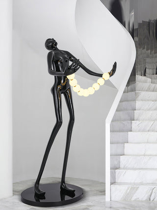 Orbit Beaded Sculptural Lampadaire