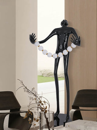 Orbit Beaded Sculptural Lampadaire
