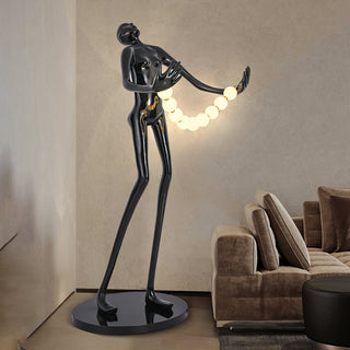 Orbit Beaded Sculptural Lampadaire