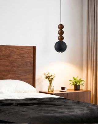 Tizn Suspension Bois Moderne Travertin Noir