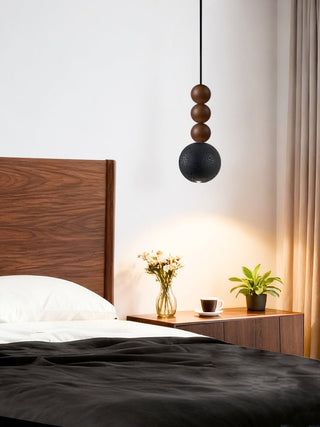 Tizn Suspension Bois Moderne Travertin Noir