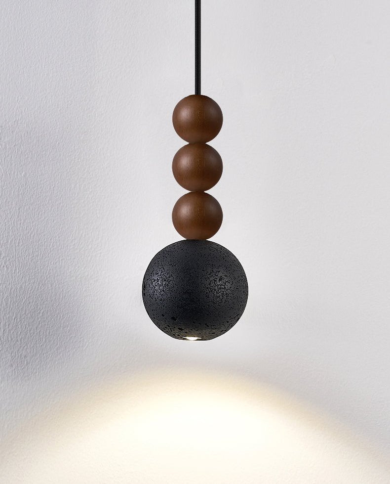 Tizn Suspension Bois Moderne Travertin Noir