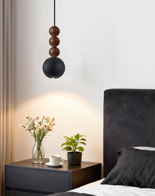 Tizn Suspension Bois Moderne Travertin Noir