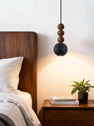Tizn Suspension Bois Moderne Travertin Noir