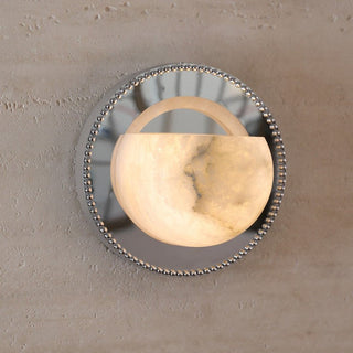 Orbit Pearl Alabaster Wall Light-Neutral Decor