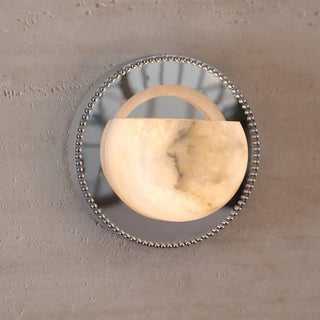 Orbit Pearl Alabaster Wall Light-Neutral Decor