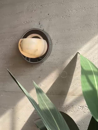 Orbit Pearl Alabaster Wall Light-Neutral Decor