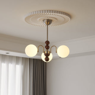 Orbital Lustre Bois Verre Art Nordique Premium Courbe