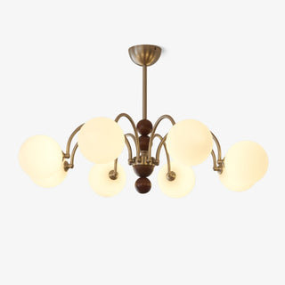 Orbital Lustre Bois Verre Art Nordique Premium Courbe