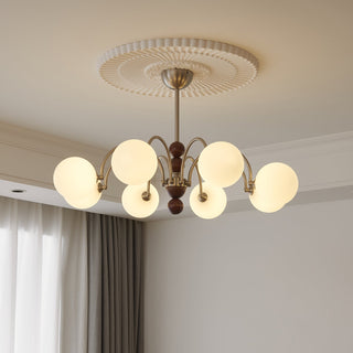 Orbital Lustre Bois Verre Art Nordique Premium Courbe
