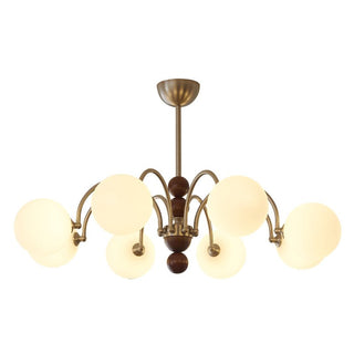 Orbital Lustre Bois Verre Art Nordique Premium Courbe