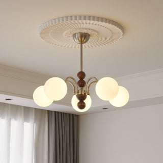 Orbital Lustre Bois Verre Art Nordique Premium Courbe