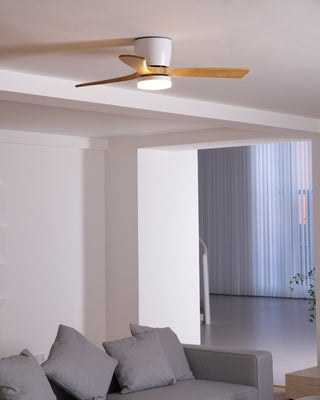 Ventilateur de plafond nordique en bois Ezra avec lumière