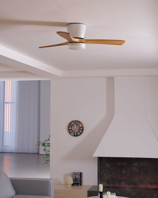 Plafonnier ventilateur moderne en bois Elena