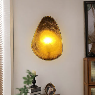Organic Gilded Pebble Alabaster Sconce-Neutral Decor