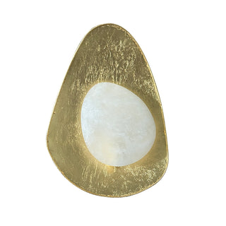 Organic Gilded Pebble Alabaster Sconce-Neutral Decor