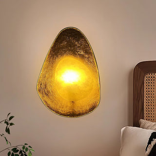 Organic Gilded Pebble Alabaster Sconce-Neutral Decor