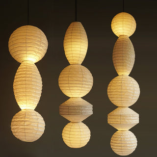 Elthayra Lampe Suspendue Lampe à Lanterne en Bambou Série Naturelle