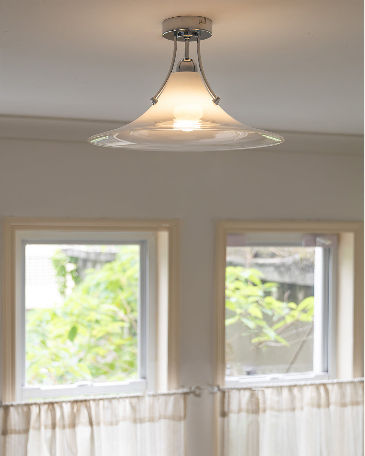 View from below of the Orient Ceiling Lamp, showing the light source.