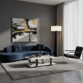 Origami Pleat Alabaster Floor Lamp-Neutral Decor