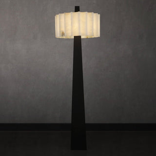 Origami Pleat Alabaster Floor Lamp-Neutral Decor