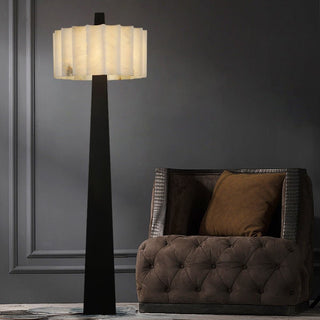 Origami Pleat Alabaster Floor Lamp-Neutral Decor