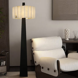 Origami Pleat Alabaster Floor Lamp-Neutral Decor
