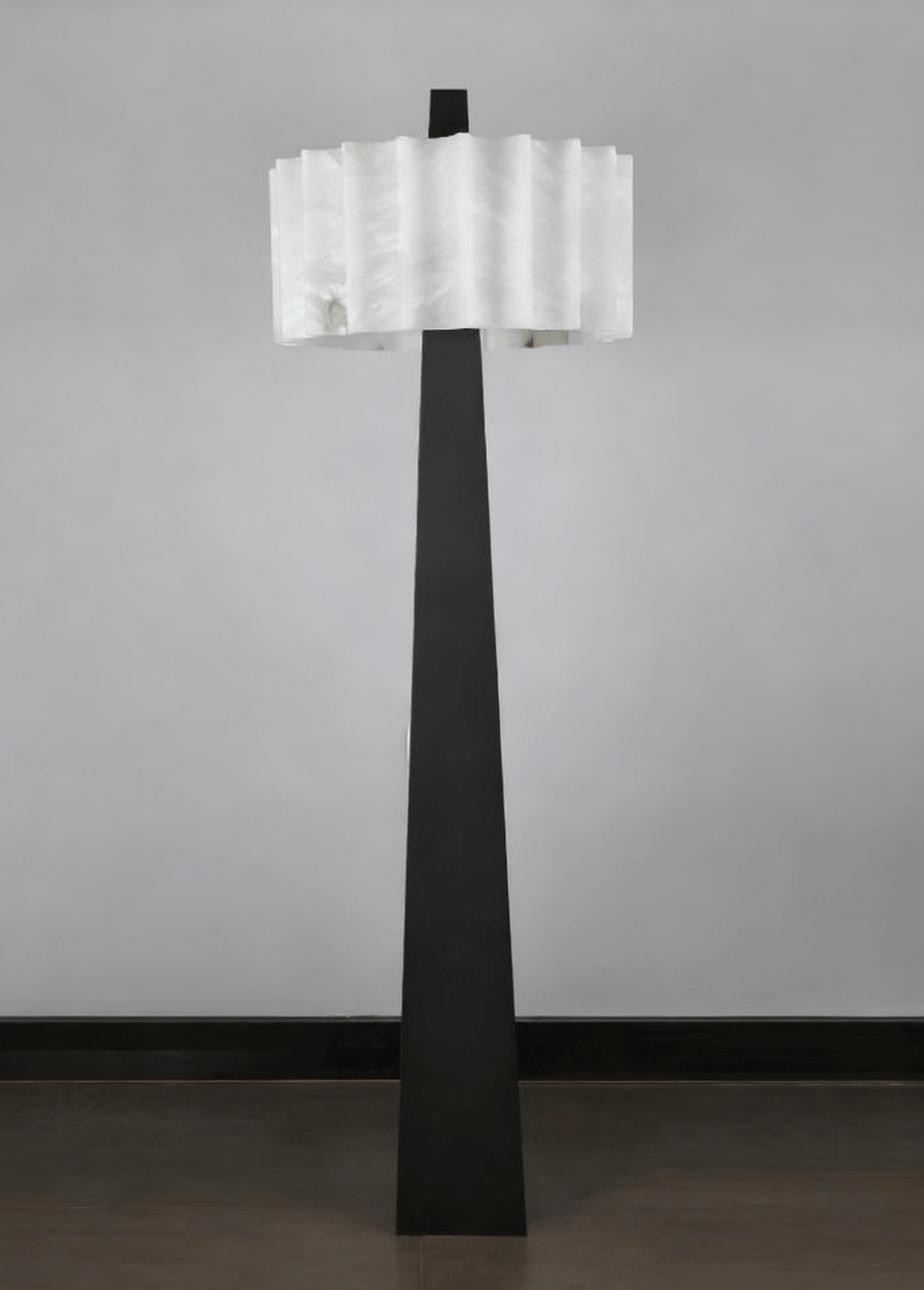 Origami Pleat Alabaster Floor Lamp-Neutral Decor