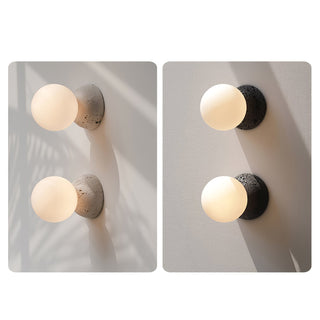 Lustra Applique Murale Béton Verre Opale