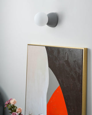 Lustra Applique Murale Béton Verre Opale