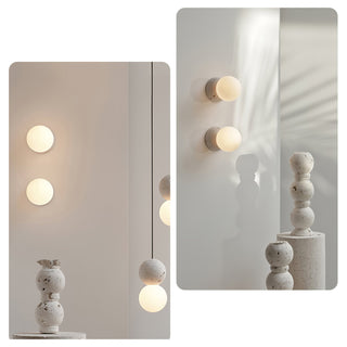 Lustra Applique Murale Béton Verre Opale