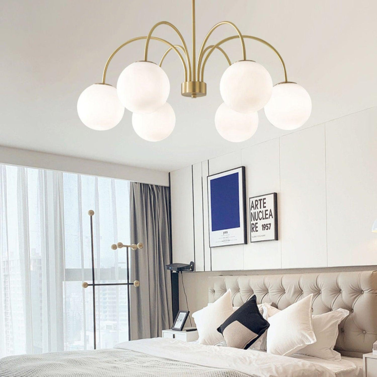 Kala Lustre Orillia Brass Globe Modern