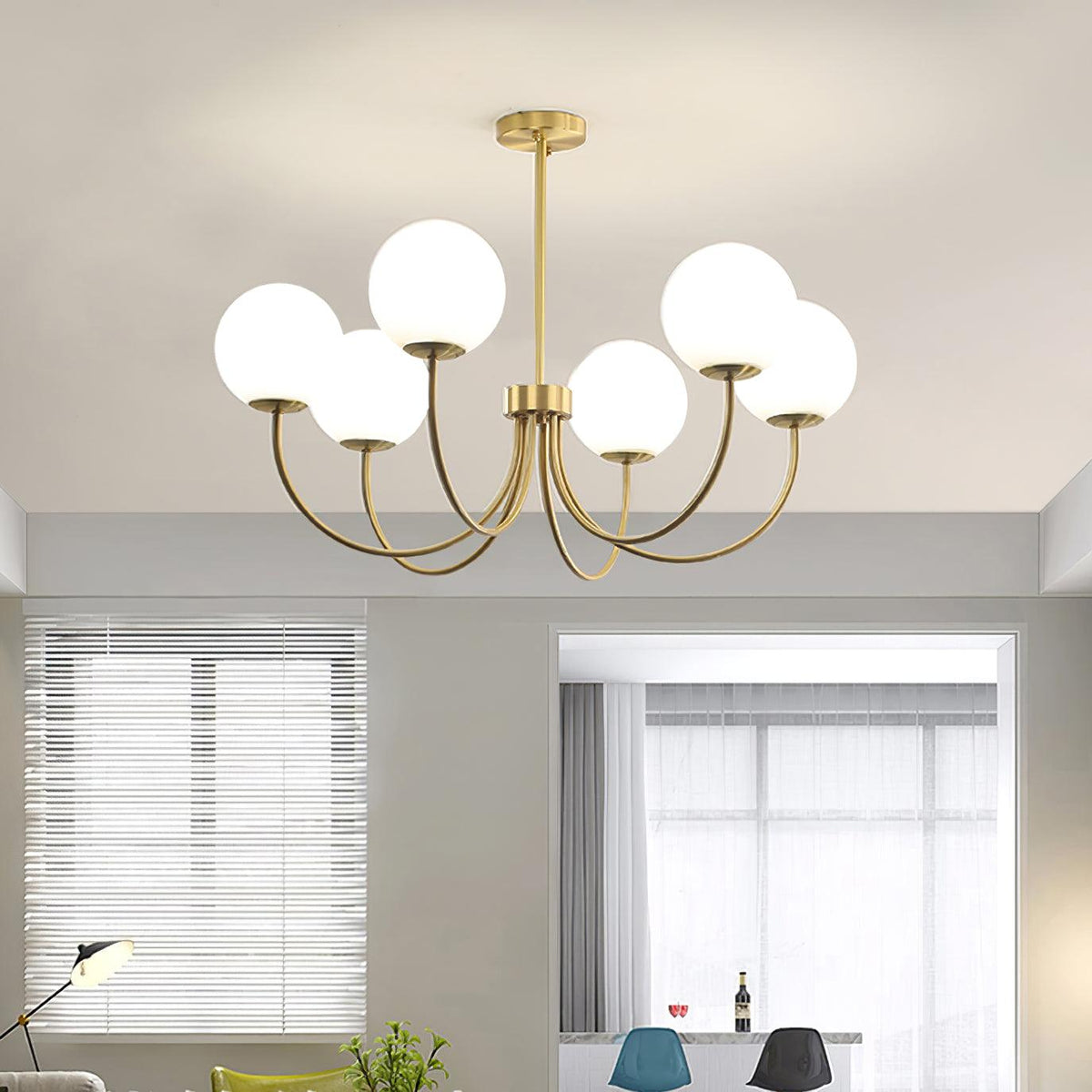 Kala Lustre Orillia Brass Globe Modern