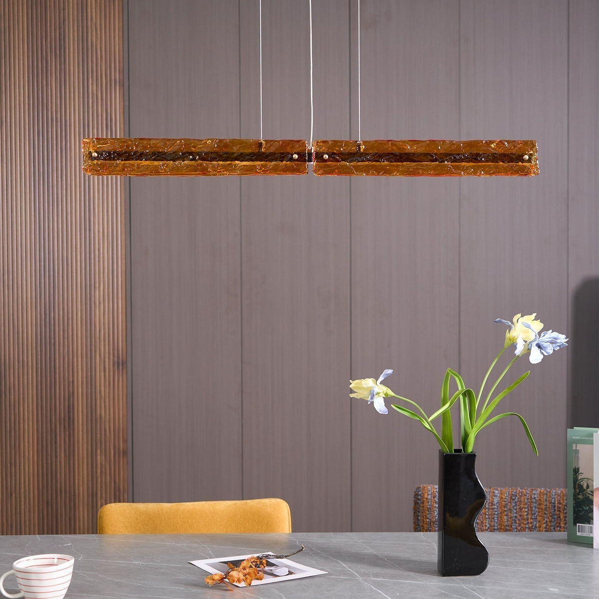 Adrilia Suspension Linéaire en Verre Minimaliste
