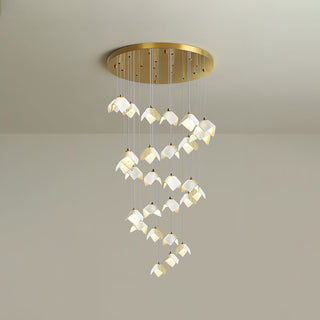 Cithayra Lustre Géométrique en Verre et Laiton