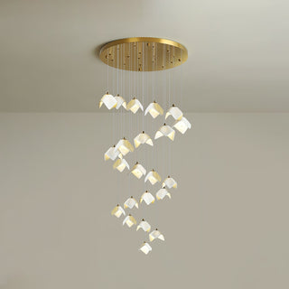 Cithayra Lustre Géométrique en Verre et Laiton