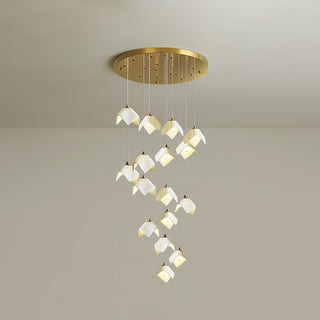 Cithayra Lustre Géométrique en Verre et Laiton