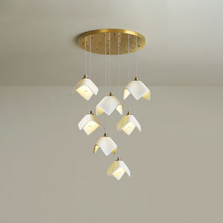 Cithayra Lustre Géométrique en Verre et Laiton